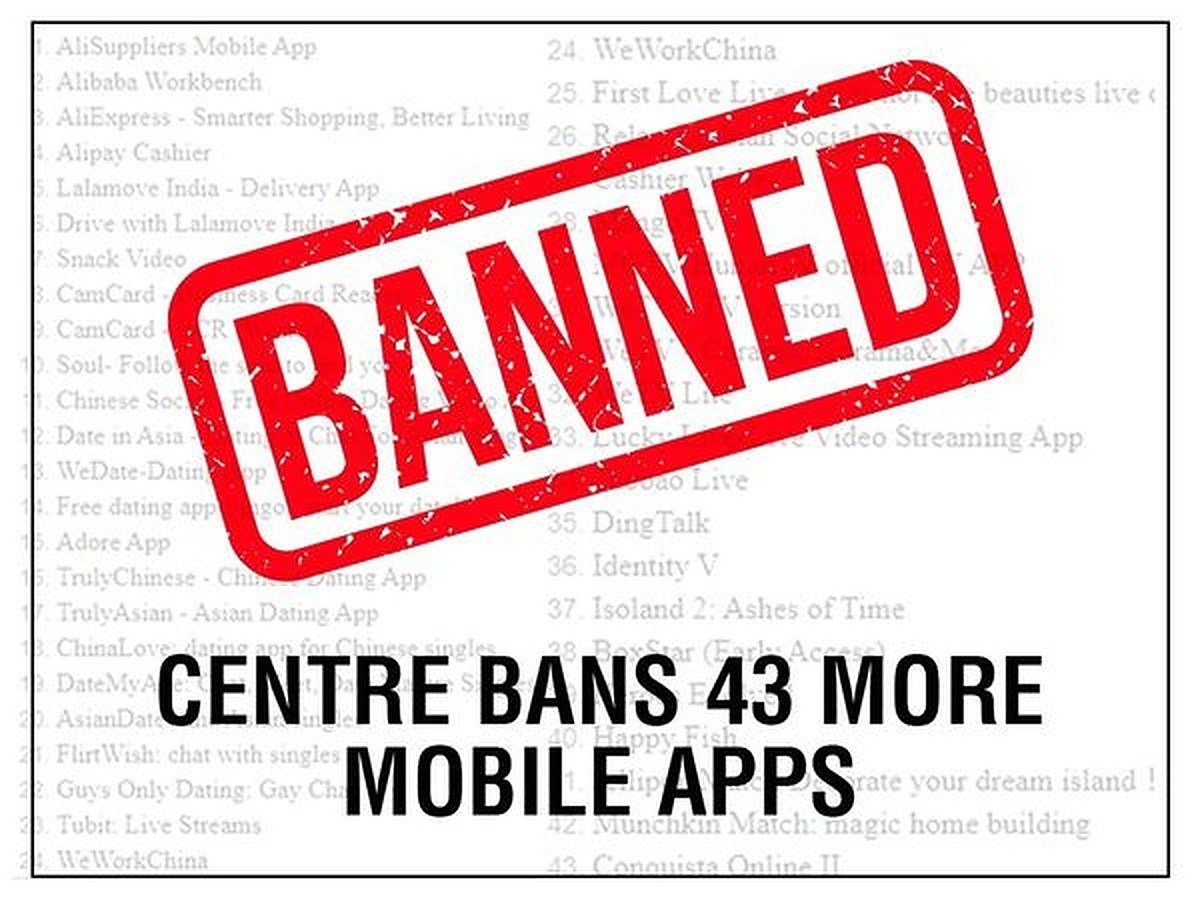 Government Of India Again Blocks 43 Chinese Mobile Apps Over Security Concerns