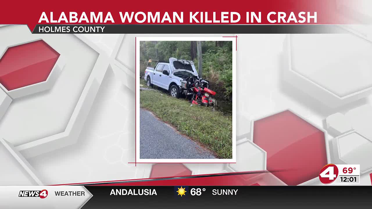 Alabama woman killed in a head-on motorcycle crash in Holmes County